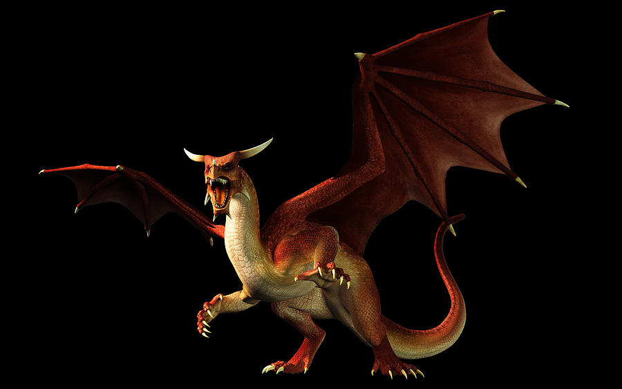 Snarling Red Dragon Digital Art by Daniel Eskridge