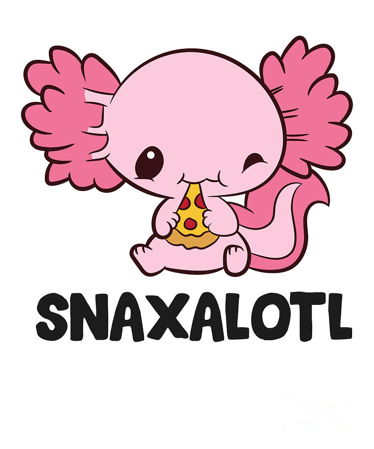 Snaxalotl Love Axolotls Cute Axolotl With Pizza Tapestry - Textile by ...