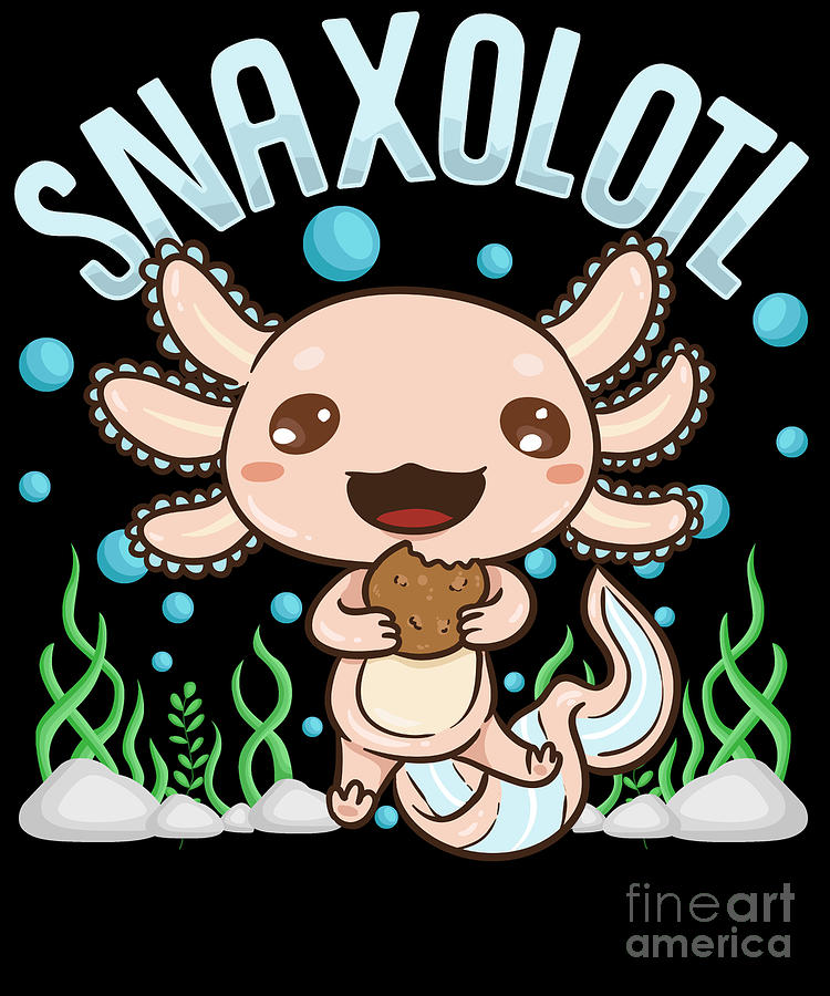 Cute & Funny Snaxolotl Adorable Snacking Axolotl' Two-Tone Mug