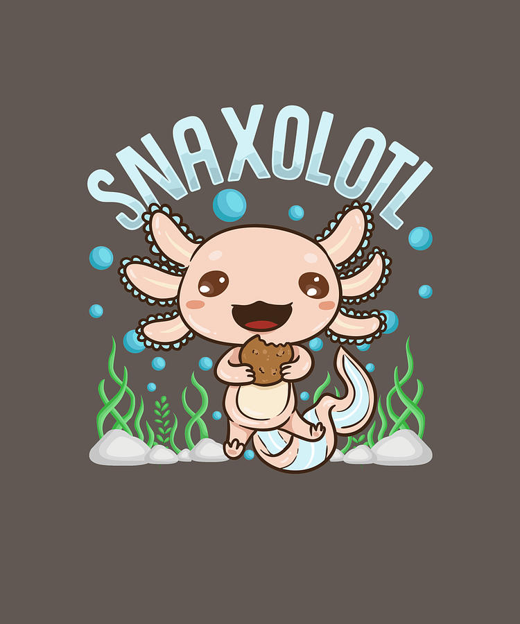 Snaxolotl Funny Axolotl Sushi Snacks Kawaii Kids Painting by Tina ...