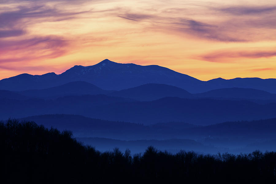 Sneznik mountain at sunset. Photograph by Ian Middleton