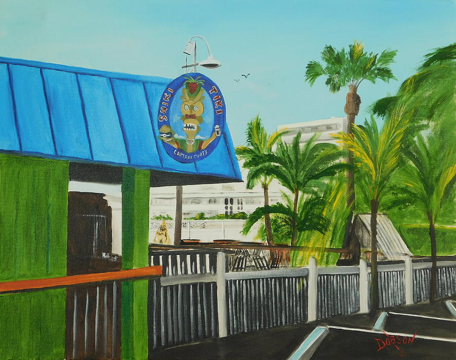 Sniki Tiki Bar On Siesta Key Painting by Lloyd Dobson