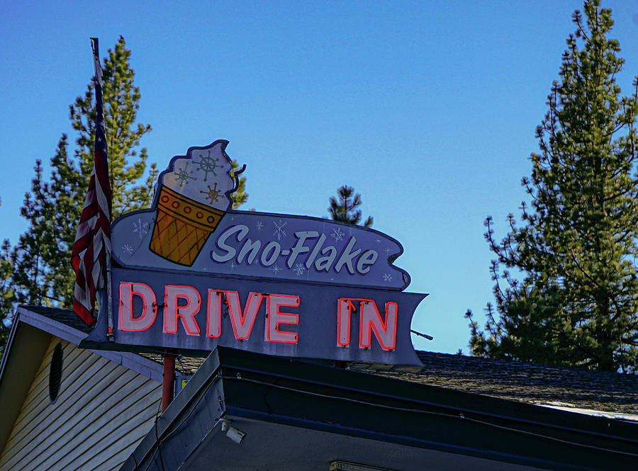 Sno-Flake Drive In at Dusk Photograph by Matthew Bamberg