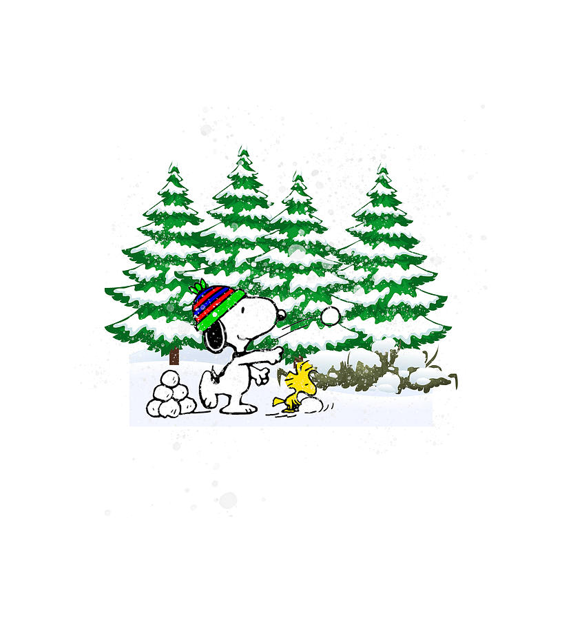 Snoopy and Woodstock Playing Snow Digital Art by Cinta Fidia - Fine Art ...