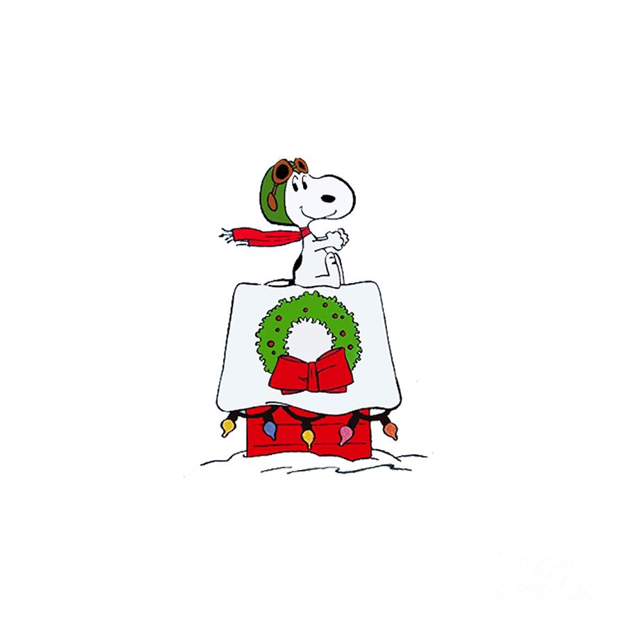 Snoopy Christmas Holiday Drawing by Wily Alien Pixels