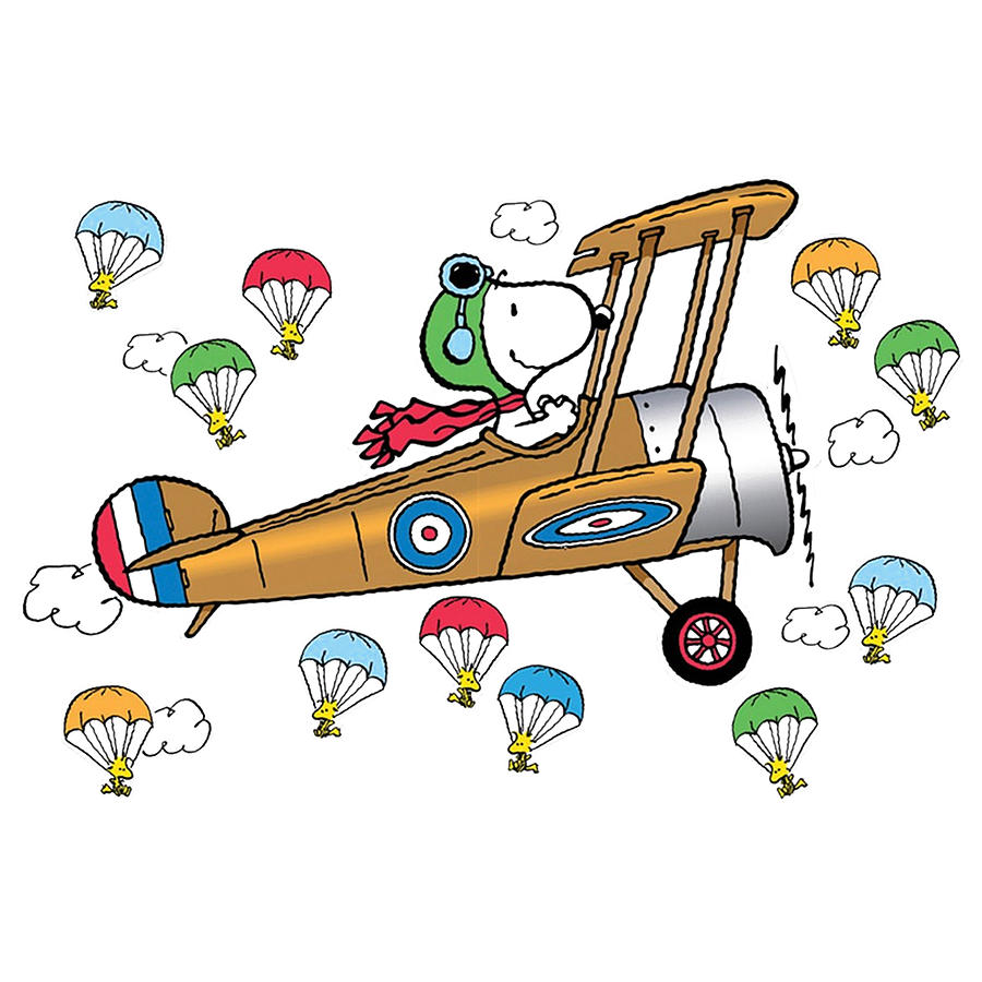 Snoopy Dragonfly Plane And Woodstock Digital Art By Power Of God