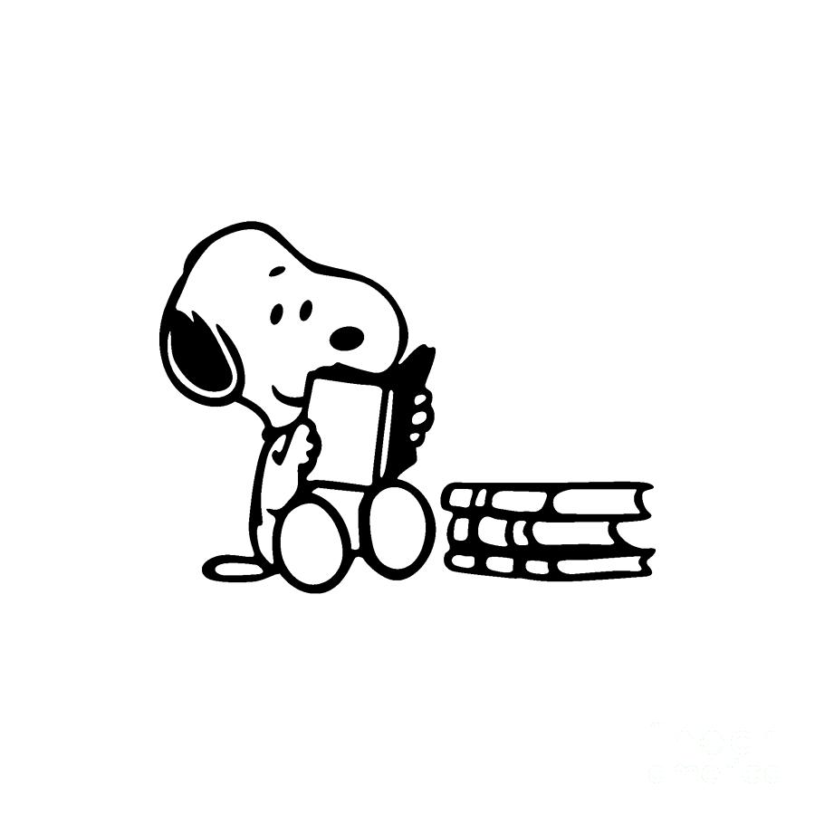 Snoopy Reading Book Digital Art by Aaron S Hernandez Hernandez - Fine ...