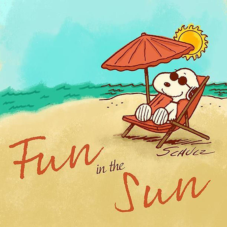 Snoopy summer fun in the sun Digital Art by Julia Reid - Pixels