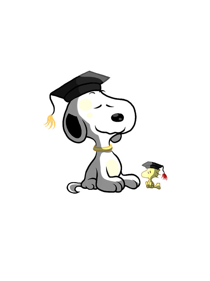 Snoopy Woodstock Graduation Digital Art By Raymond E Sparks
