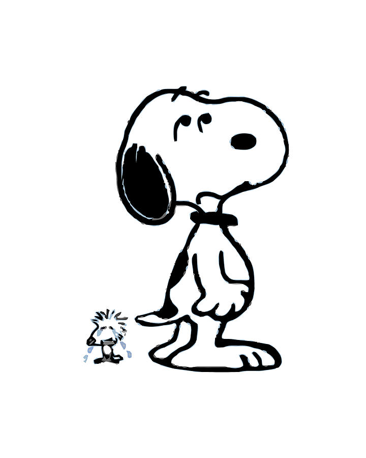 Snoopy Woodstock Sad Digital Art by Hazel D Greenwald - Fine Art America