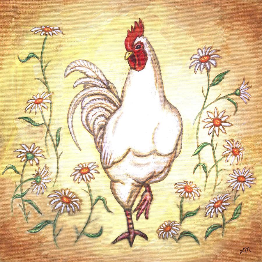 Rooster Painting - Snooty the Rooster Two by Linda Mears