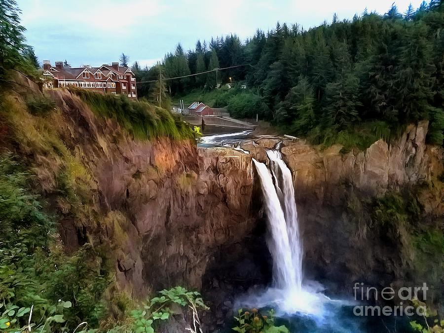 Waterfall Photograph - Snoqualmie Falls Summer Evening by Sea Change Vibes