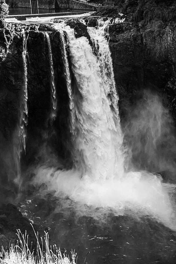 Landscape Photograph - Snoqualmie Falls, WA-Black and White by EZ Lorenz Imagery