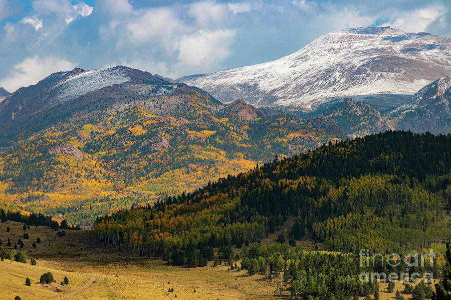 Snow and Fall Colors on Pikes Peak Photograph by Steven Krull