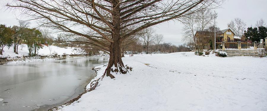 Snow and Ice at the Creek Panorama Photograph by Lynn Bauer