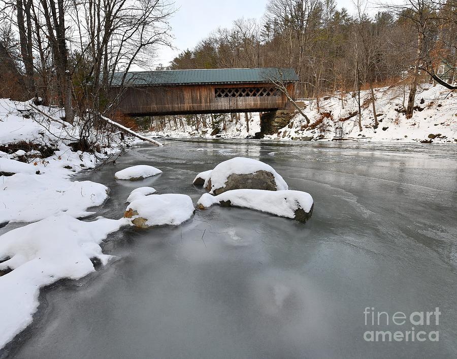 Snow and Ice Under the Bridge Photograph by Steve Brown