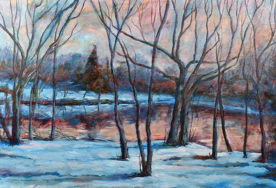 Snow at Eastlake NJ Painting by David Dorrell