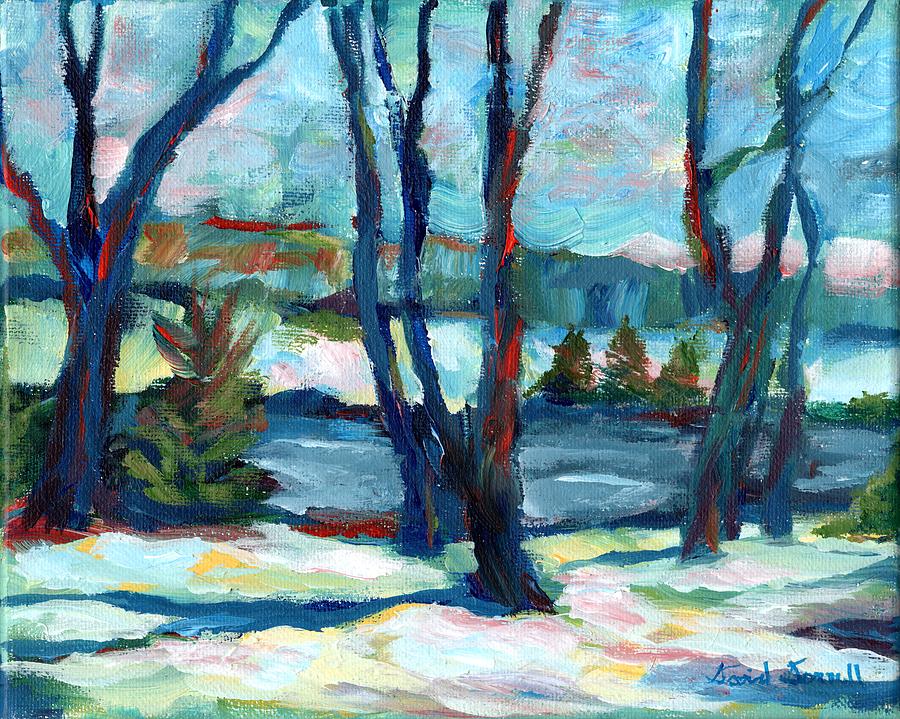 Snow at Lake #2 Painting by David Dorrell