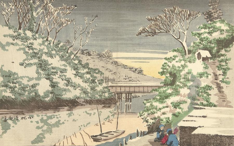 Snow at Ochanomizu - Kobayashi Kiyochika Painting by Aesthetics Store Snow at Ochanomizu - Kobayashi Kiyochika Painting by Aesthetics Store