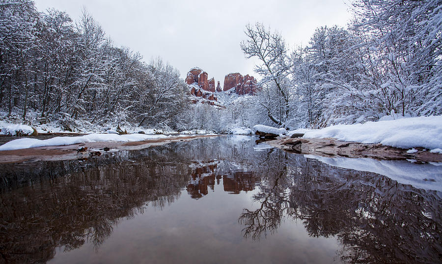 Snow at Red Rock Crossing Photograph by Kelli Klymenko