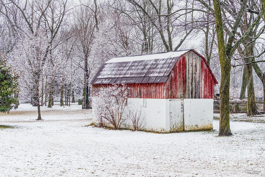 Snow At The Red Barn Photograph by Jennifer White