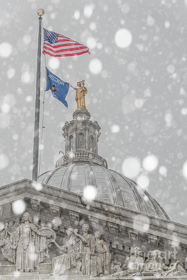 Snow at the Statehouse Photograph by Amfmgirl Photography