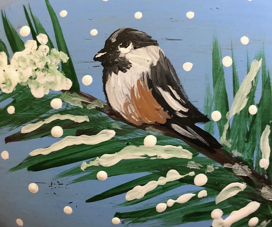 Bird Painting - Snow bird  by Kelly Coran