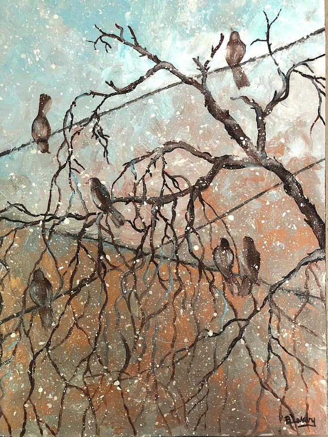 Snow Birds Painting by Barbara Landry