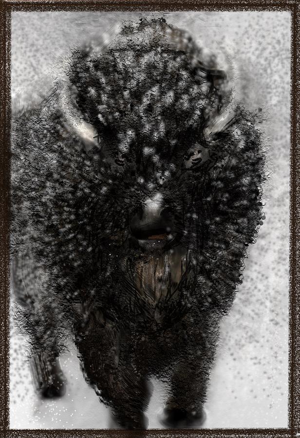 Snow Buffalo Digital Art by Robert Rearick