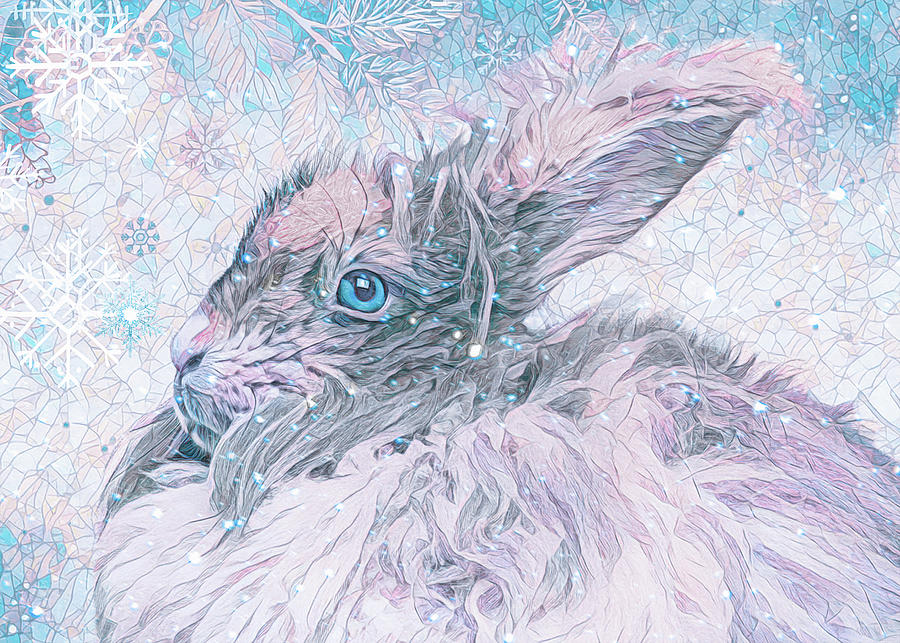 Snow Bunny Digital Art by Claudia McKinney