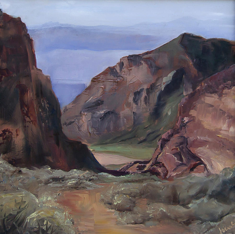 Snow Canyon in March Painting by Nila Jane Autry
