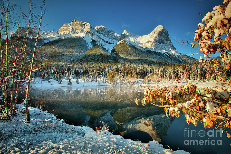 Snow-Capped Mountain Reflection Photograph - Snow-Capped Mountain Reflection by Thomas Nay