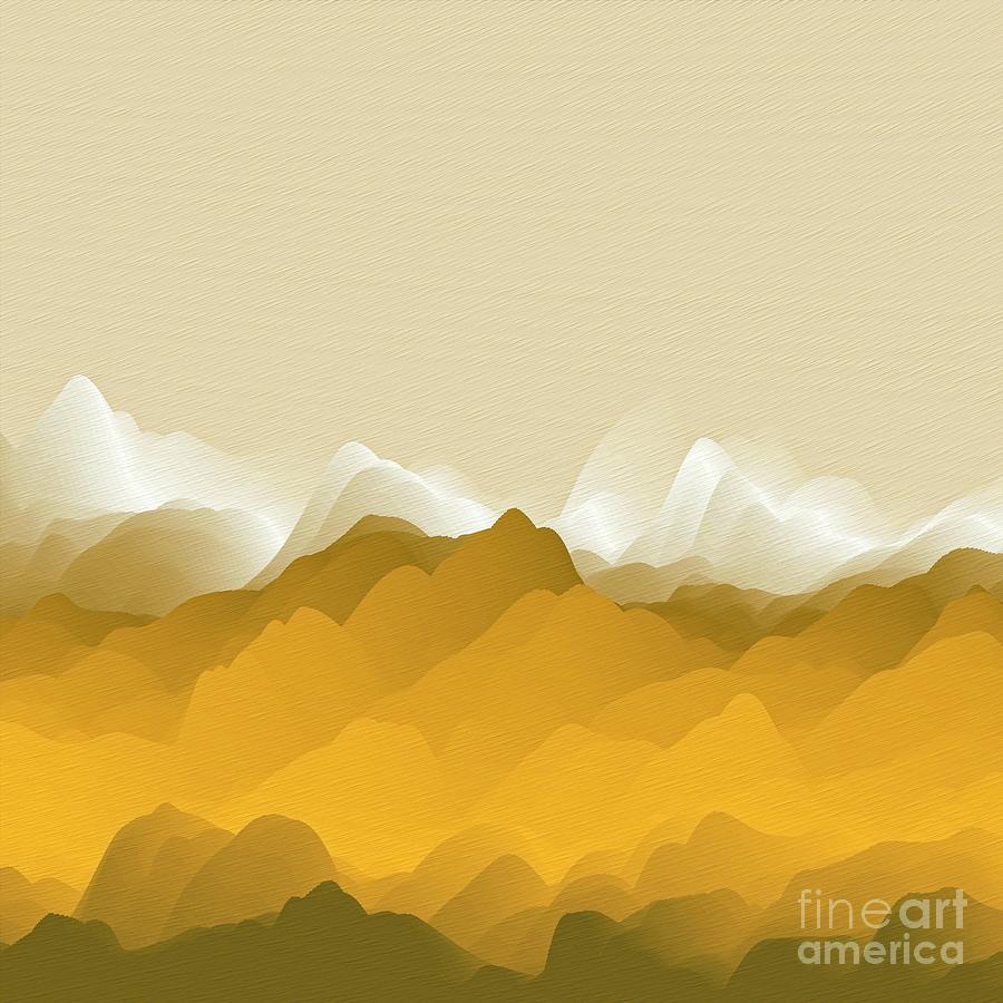 Snow Capped Mountains Abstract Digital Art by Philip Preston