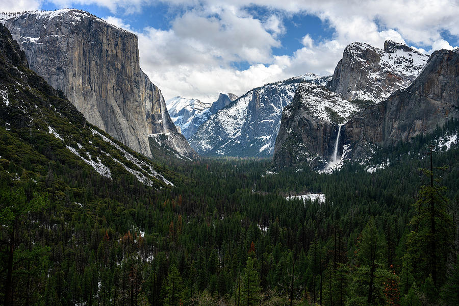 Snow Capped Yosemite Valley From Tunnel View  Photograph by Kelly VanDellen