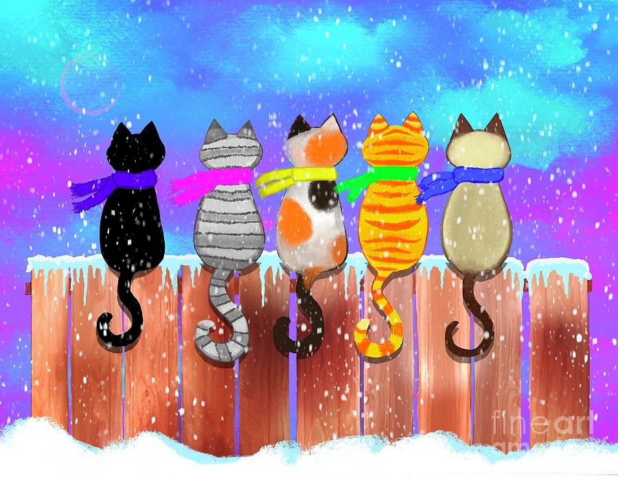 Snow Cats Digital Art