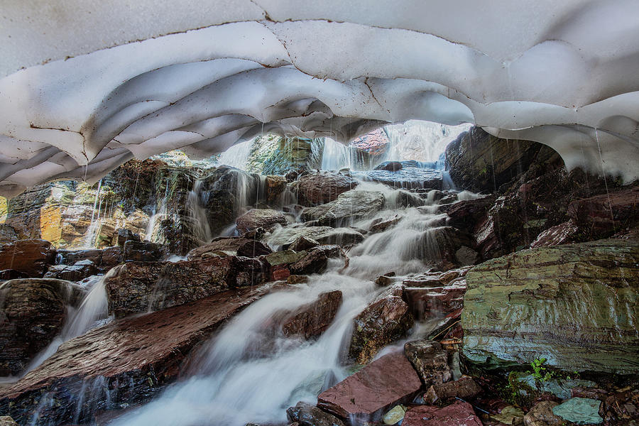 Snow Cave At Grinnell Glacier Photograph