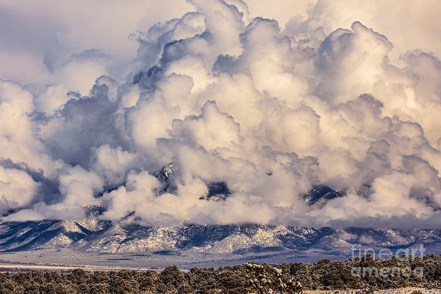 Snow Clouds over Taos Mountain  Photograph by Elijah Rael