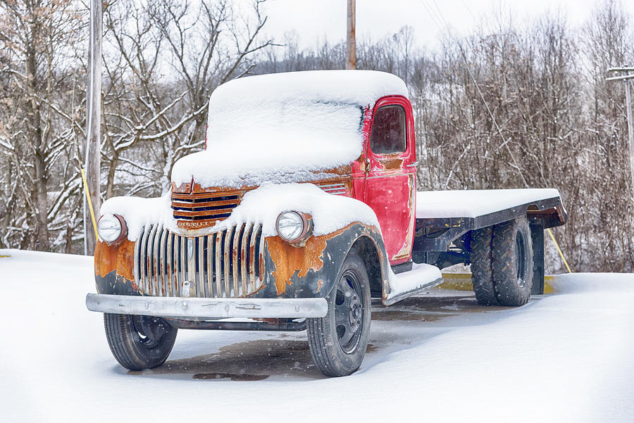 Snow Covered Antique Chevrolet Truck #2623 Photograph by Susan Yerry ...