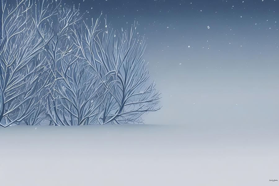 Snow Covered Branches Digital Art by Cindys Creative Corner