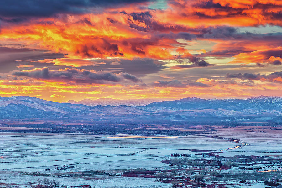 Snow Covered Carson Valley Photograph by Marc Crumpler