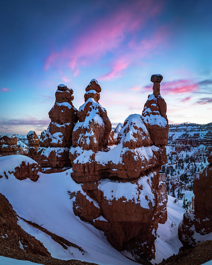 Snow Covered Hoodos at Bryce Canyon Photograph by James Udall
