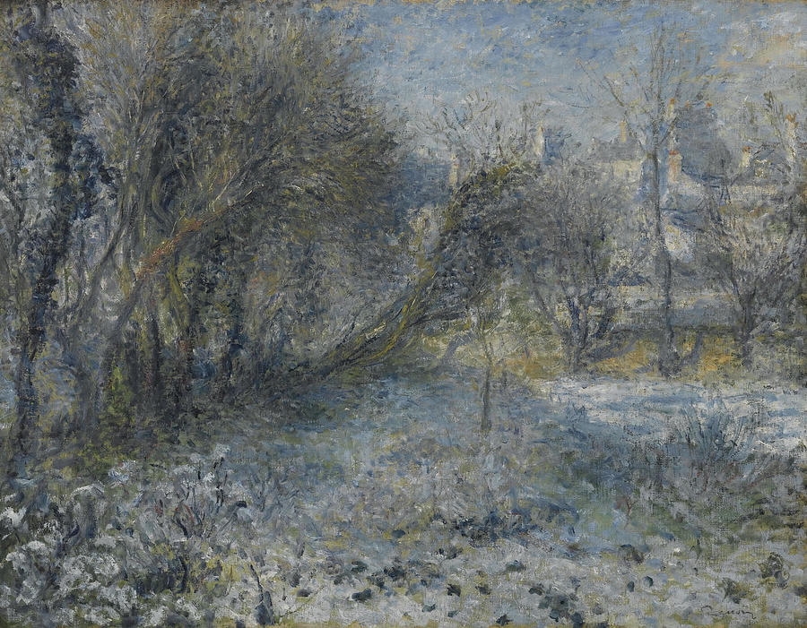 Snow covered Landscape, 1870-1875 Painting by Auguste Renoir
