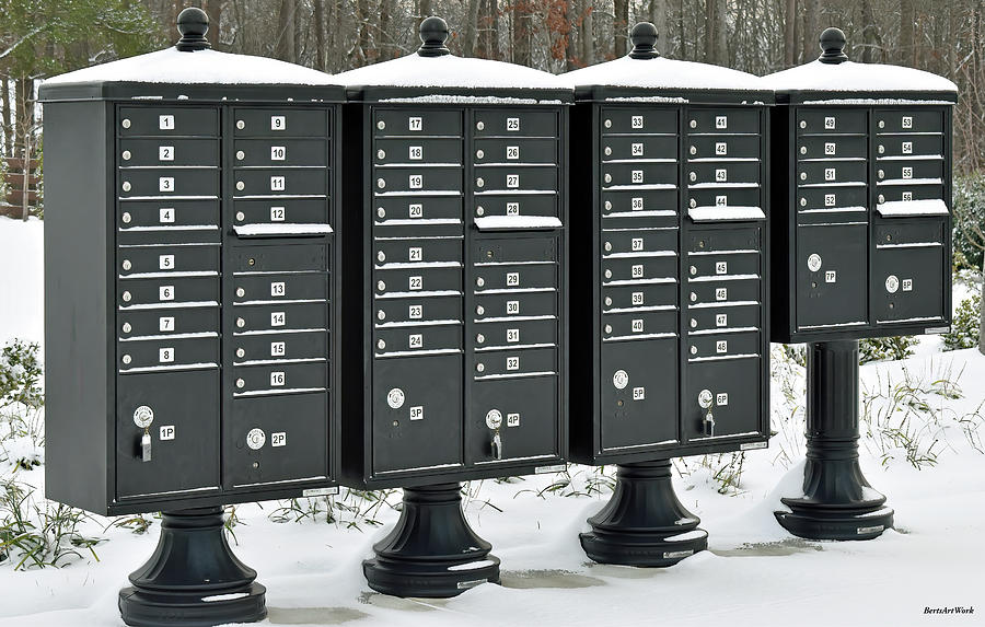 Snow Covered Mailboxes Photograph