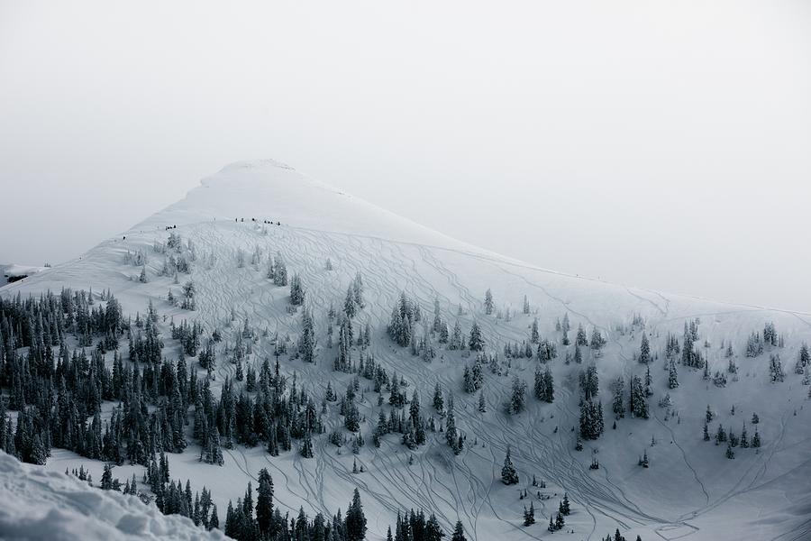 Alta Photograph - snow covered mountain during daytime - Alta, WY, USA by Julien