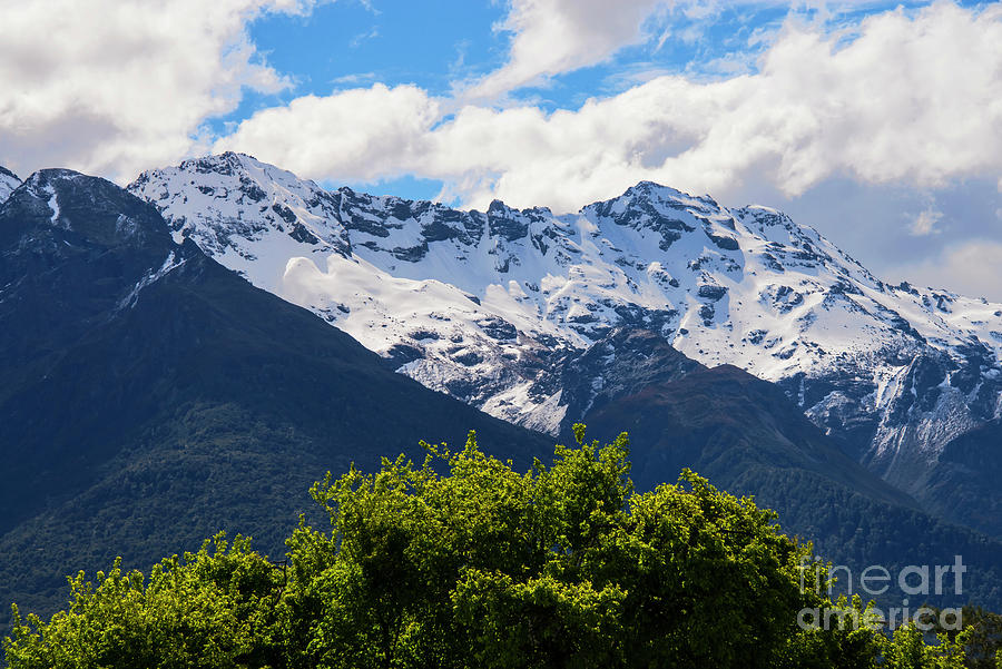 Snow Covered Mountain Peaks near Glenorchy Photograph by Bob Phillips