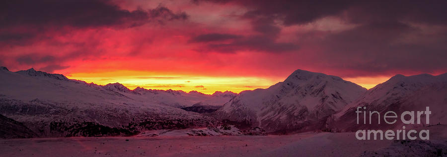 snow covered mountains of Thompson Pass sunset Photograph by Melissa ...