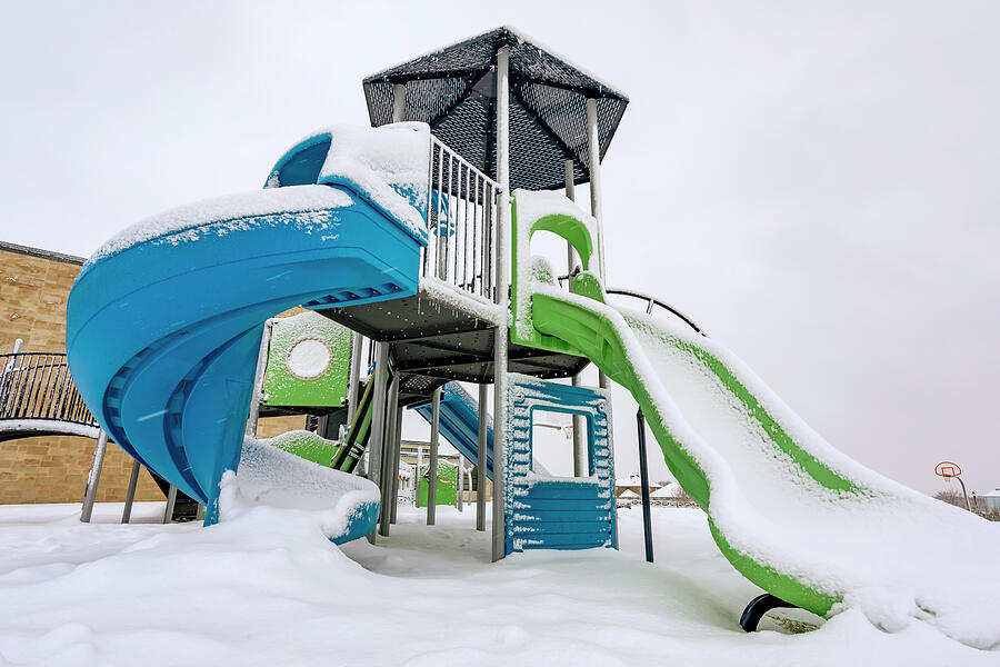 Snow Covered Playground 2 Photograph by Kelley King Snow Covered Playground 2 Photograph by Kelley King