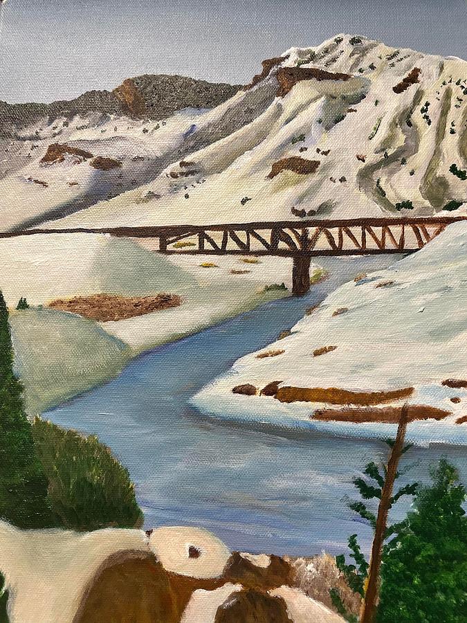 Snow Covered River Painting by Joseph Eisenhart