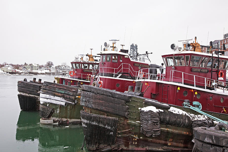 Snow Covered Tugs Photograph by Eric Gendron
