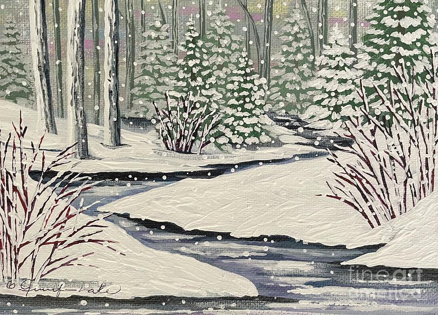 Snow Creek Painting by Jennifer Lake